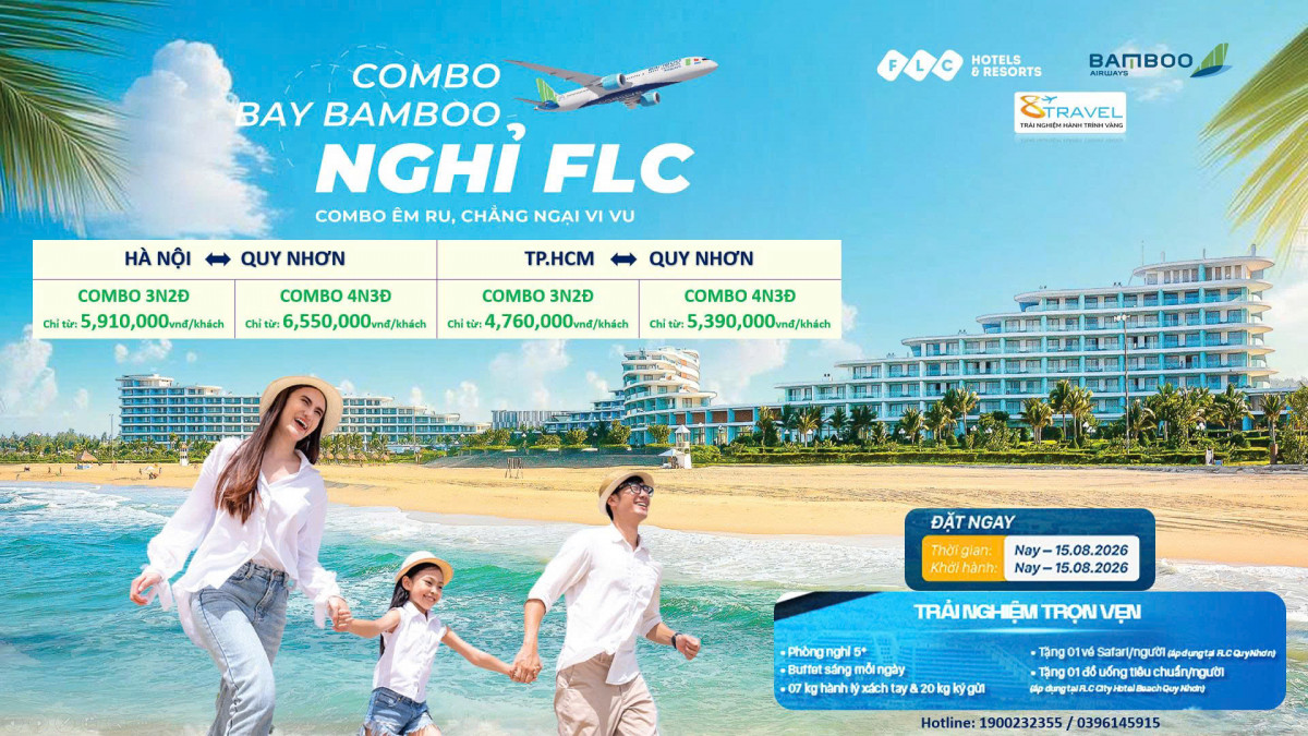 COMBO BAY BAMBOO NGHỈ DƯỠNG TẠI FLC QUY NHƠN
