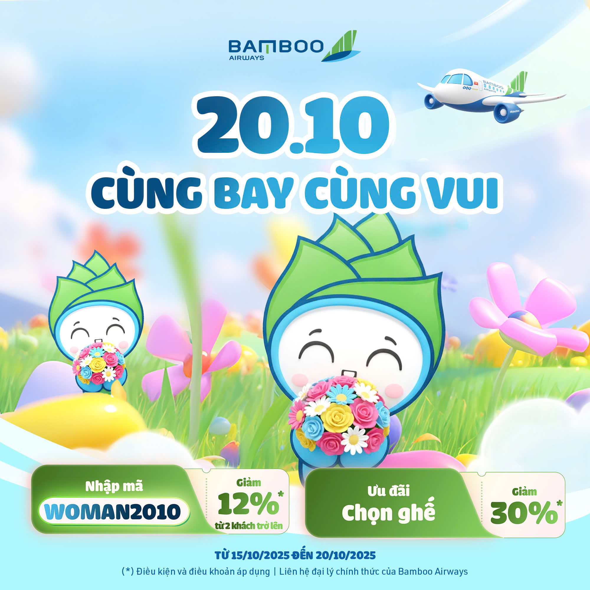Bamboo Airways tri ân phái đẹp – Ưu đãi đặc biệt chào mừng Ngày Phụ nữ Việt Nam 20/10