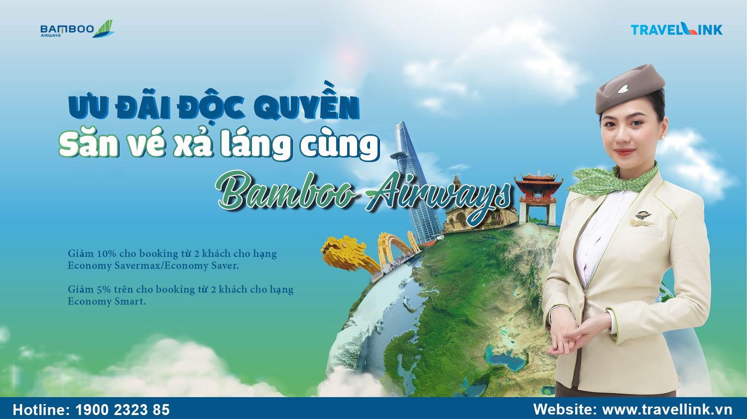 ƯU ĐÃI ĐỘC QUYỀN: Săn vé xả láng cùng Bamboo Airways